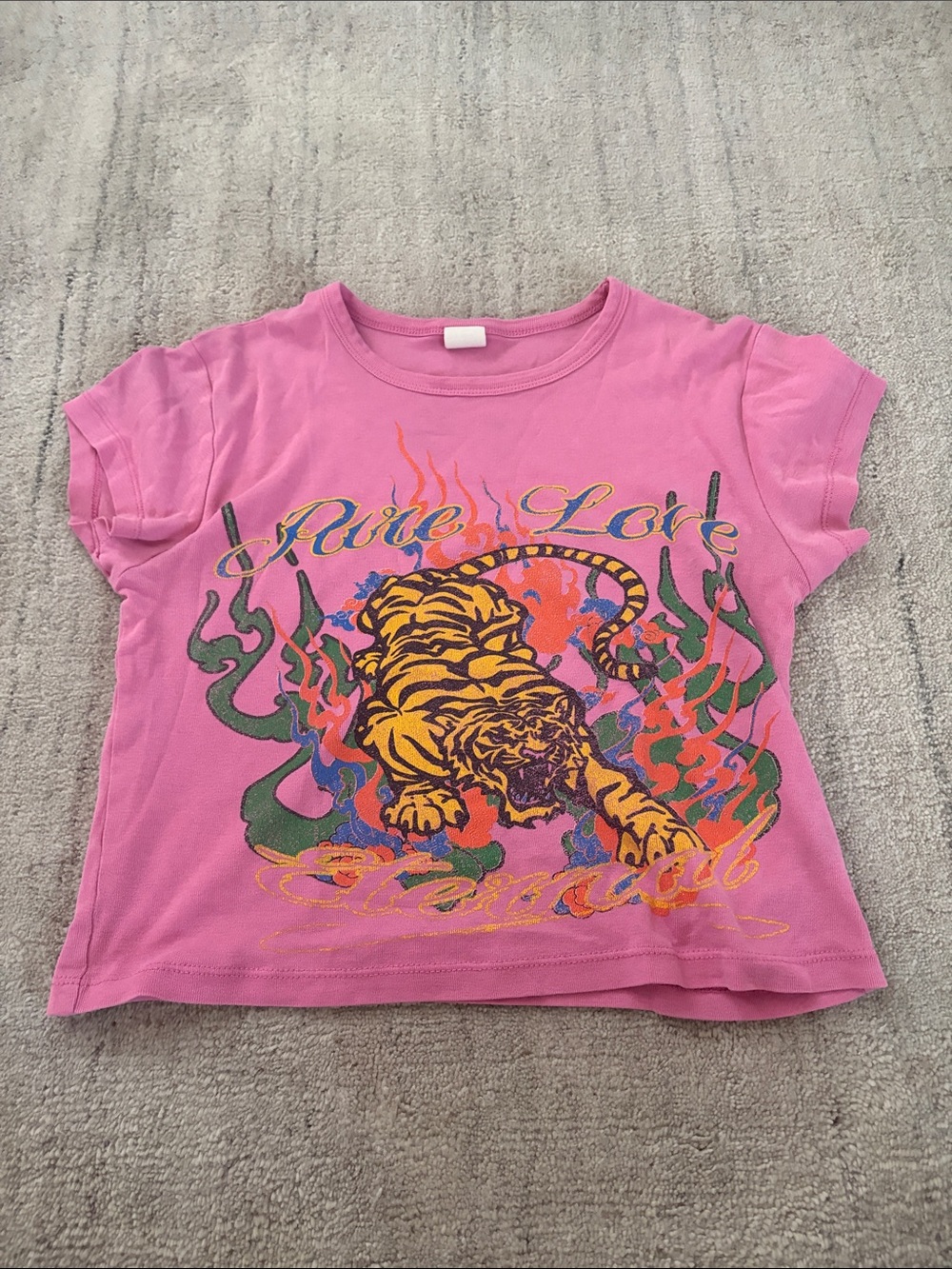 Urban Outfitters Pink Graphic Tiger Short Sleeve Tee